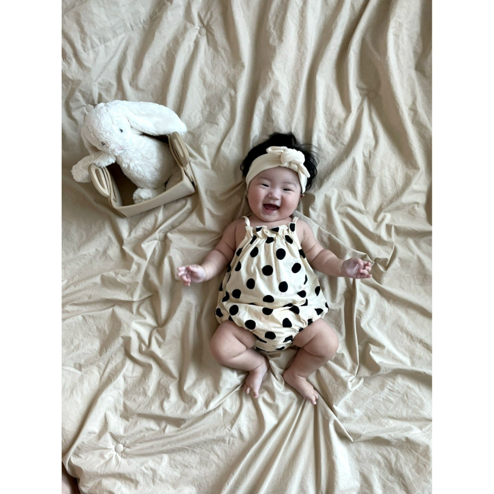 Moran 包屁衣 含髮帶 모란 방울방울슈트세트-細節圖2