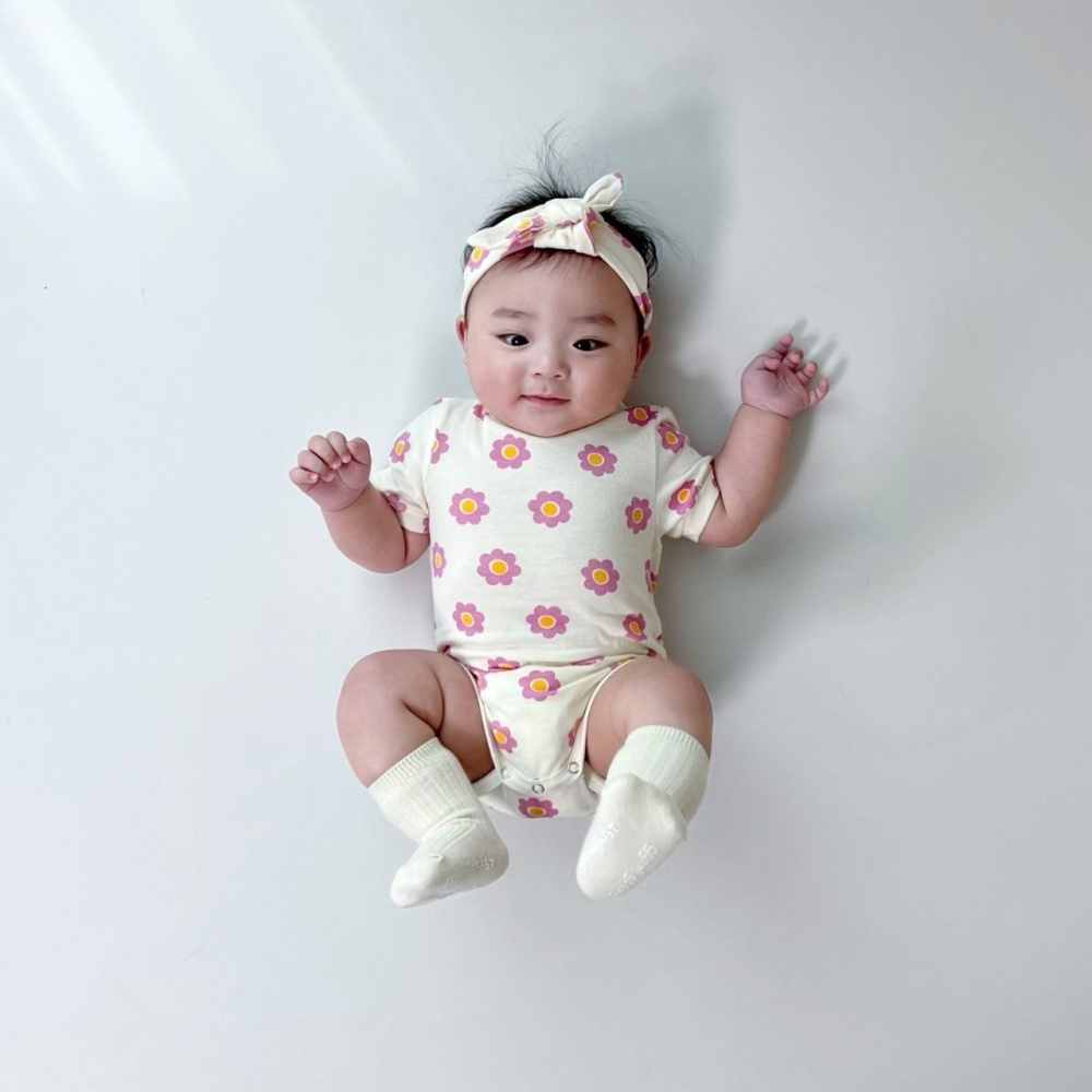 Moran 包屁衣 含髮帶 모란 몽몽꽃슈트세트-細節圖5