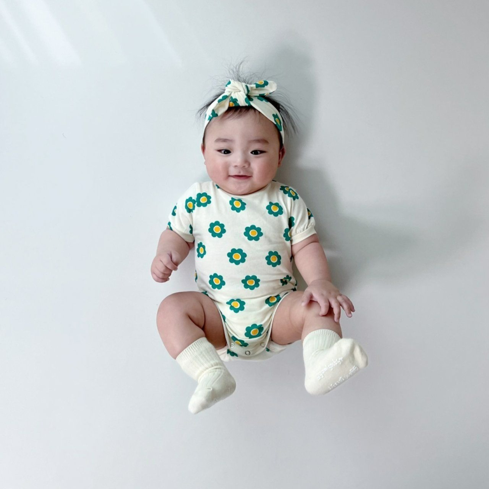 Moran 包屁衣 含髮帶 모란 몽몽꽃슈트세트-細節圖7