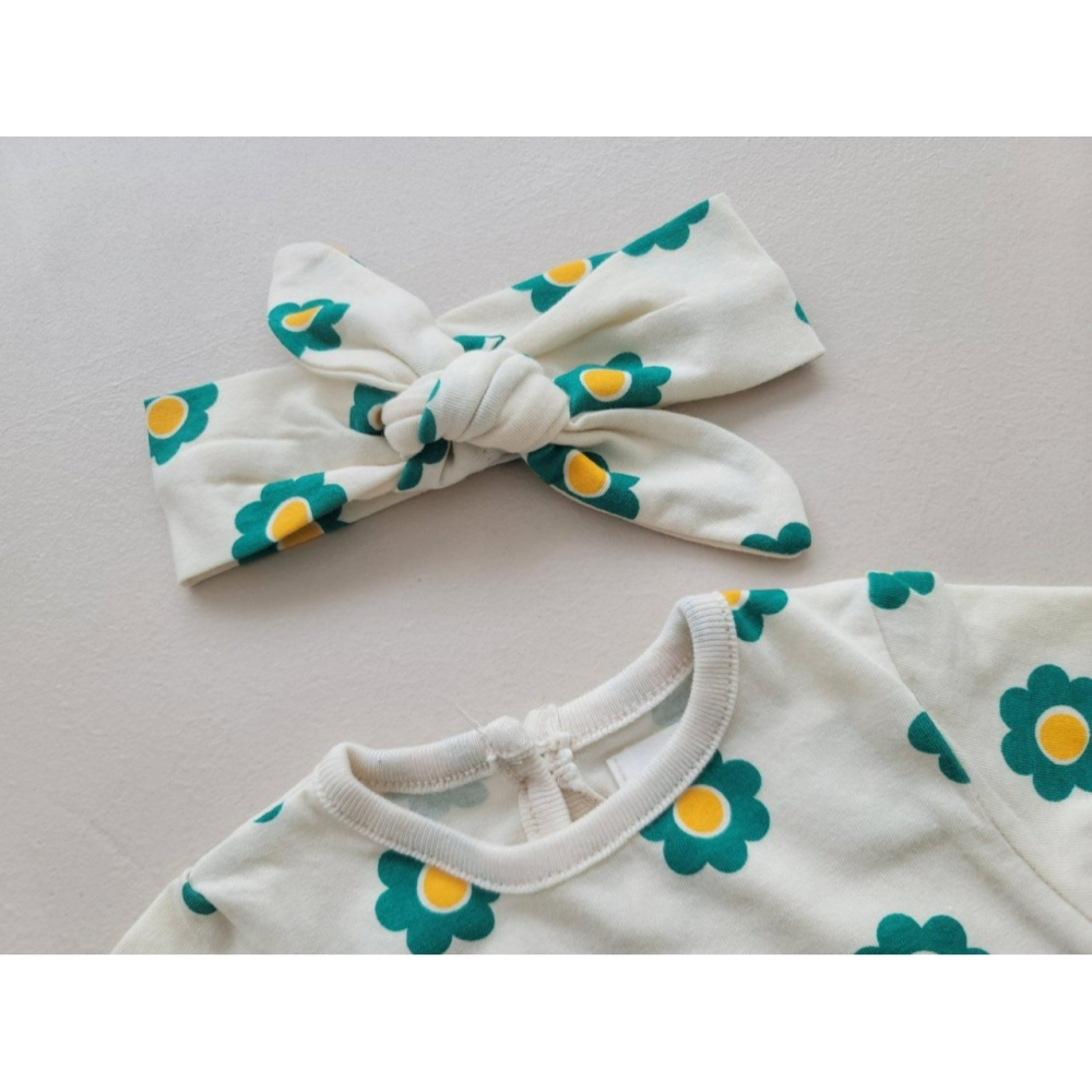 Moran 包屁衣 含髮帶 모란 몽몽꽃슈트세트-細節圖9