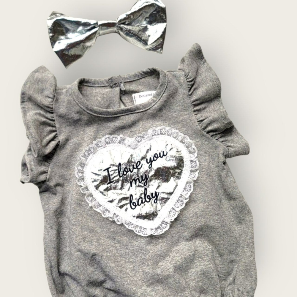 Moran 套裝 包屁衣+髮帶 모란 레이스하트슈트세트-細節圖4