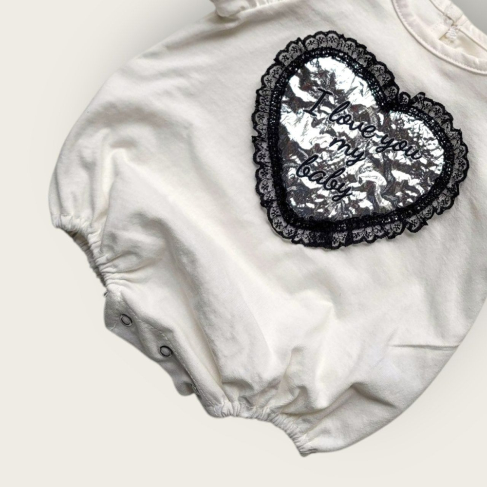 Moran 套裝 包屁衣+髮帶 모란 레이스하트슈트세트-細節圖5