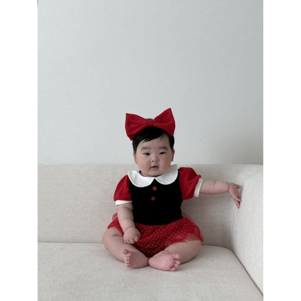 Moran 套裝 包屁衣+髮帶 모란 공주슈트세트-細節圖2