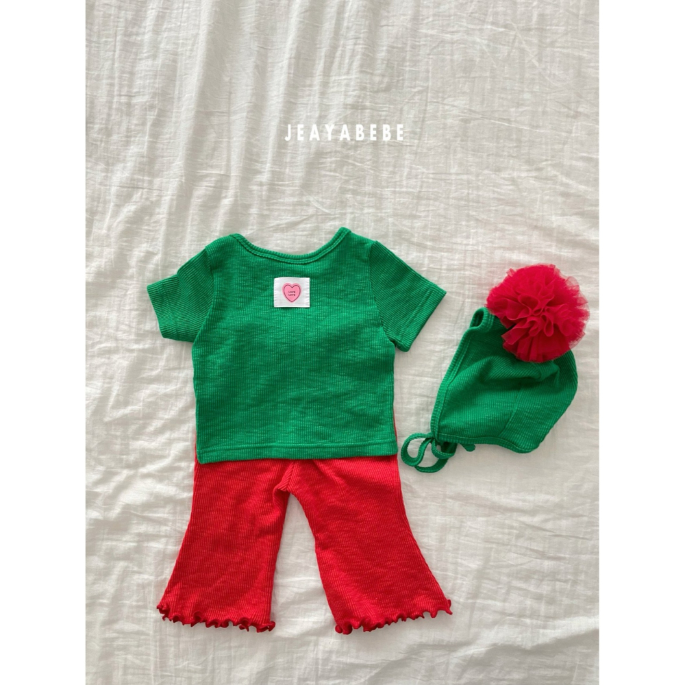 Jeaya 套裝 上下 재야 키즈카네이션세트(티셔츠+부츠컷세트)-細節圖9