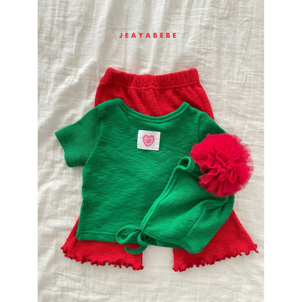 Jeaya 套裝 上下 재야 키즈카네이션세트(티셔츠+부츠컷세트)-細節圖10