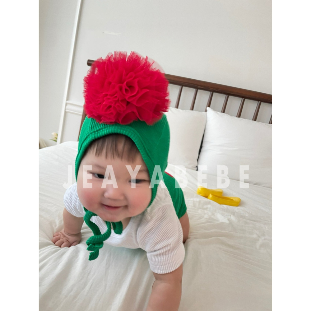 Jeaya 套裝 屁屁褲+帽子 재야 베베카네이션세트(블루머+보넷세트)-細節圖3