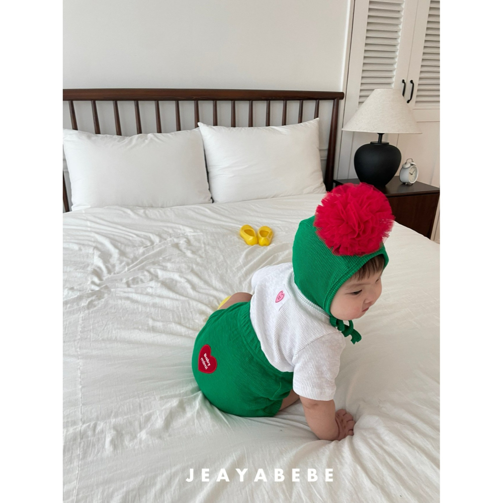 Jeaya 套裝 屁屁褲+帽子 재야 베베카네이션세트(블루머+보넷세트)-細節圖4