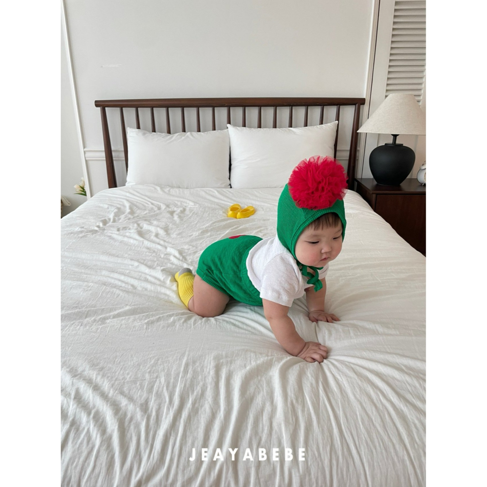 Jeaya 套裝 屁屁褲+帽子 재야 베베카네이션세트(블루머+보넷세트)-細節圖5