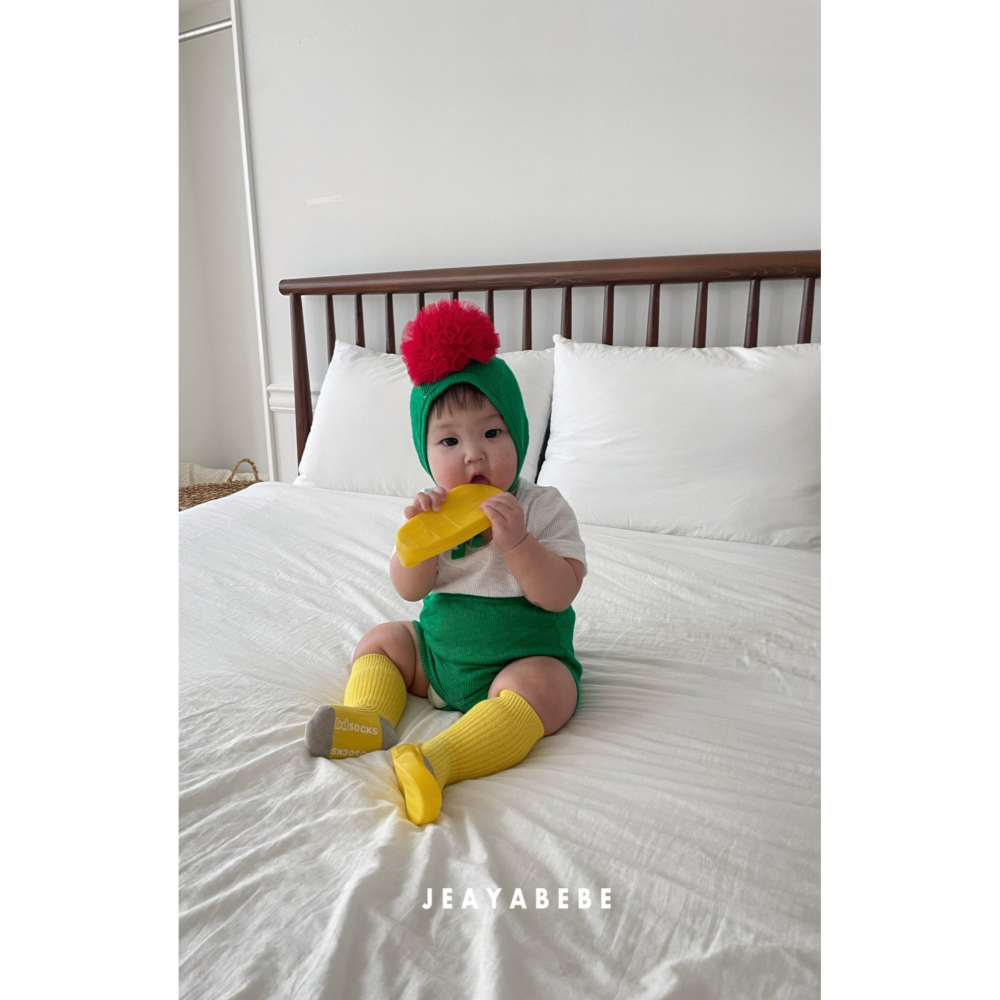 Jeaya 套裝 屁屁褲+帽子 재야 베베카네이션세트(블루머+보넷세트)-細節圖7