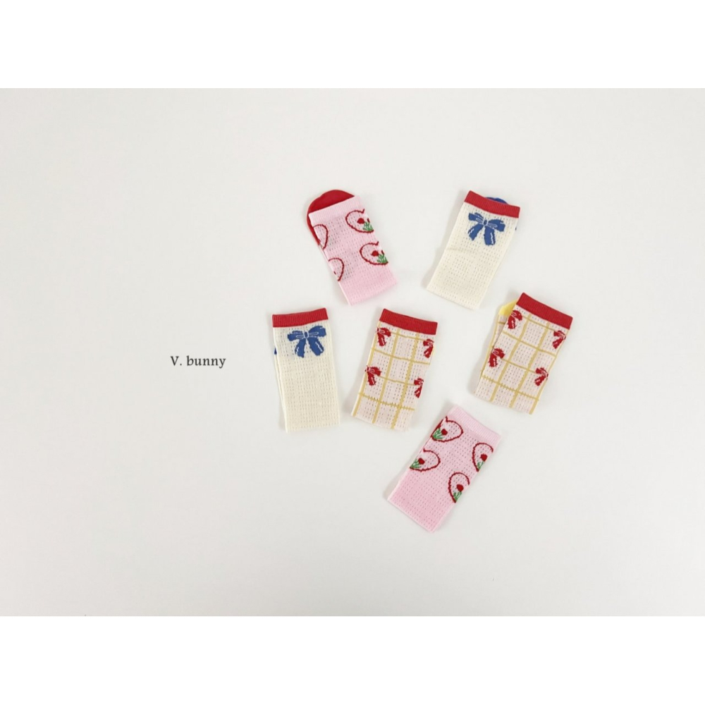 V.bunny 襪子 바닐라버니 레리본양말세트-細節圖2