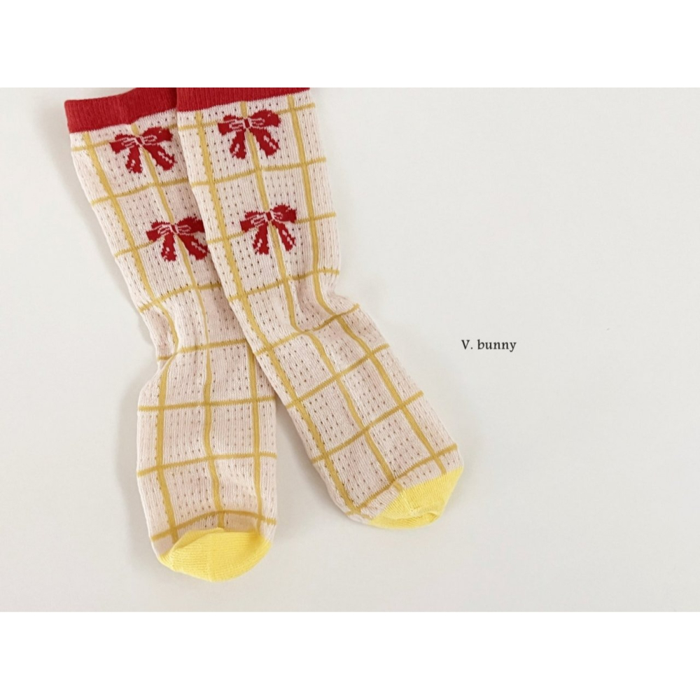 V.bunny 襪子 바닐라버니 레리본양말세트-細節圖4