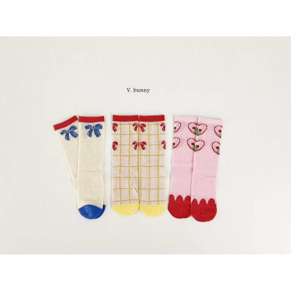 V.bunny 襪子 바닐라버니 레리본양말세트-細節圖10