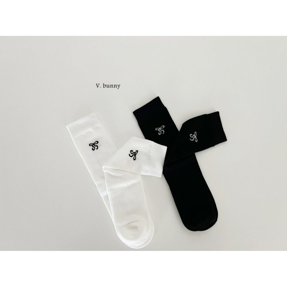 V.bunny 襪子 바닐라버니 더블리본양말세트-細節圖2
