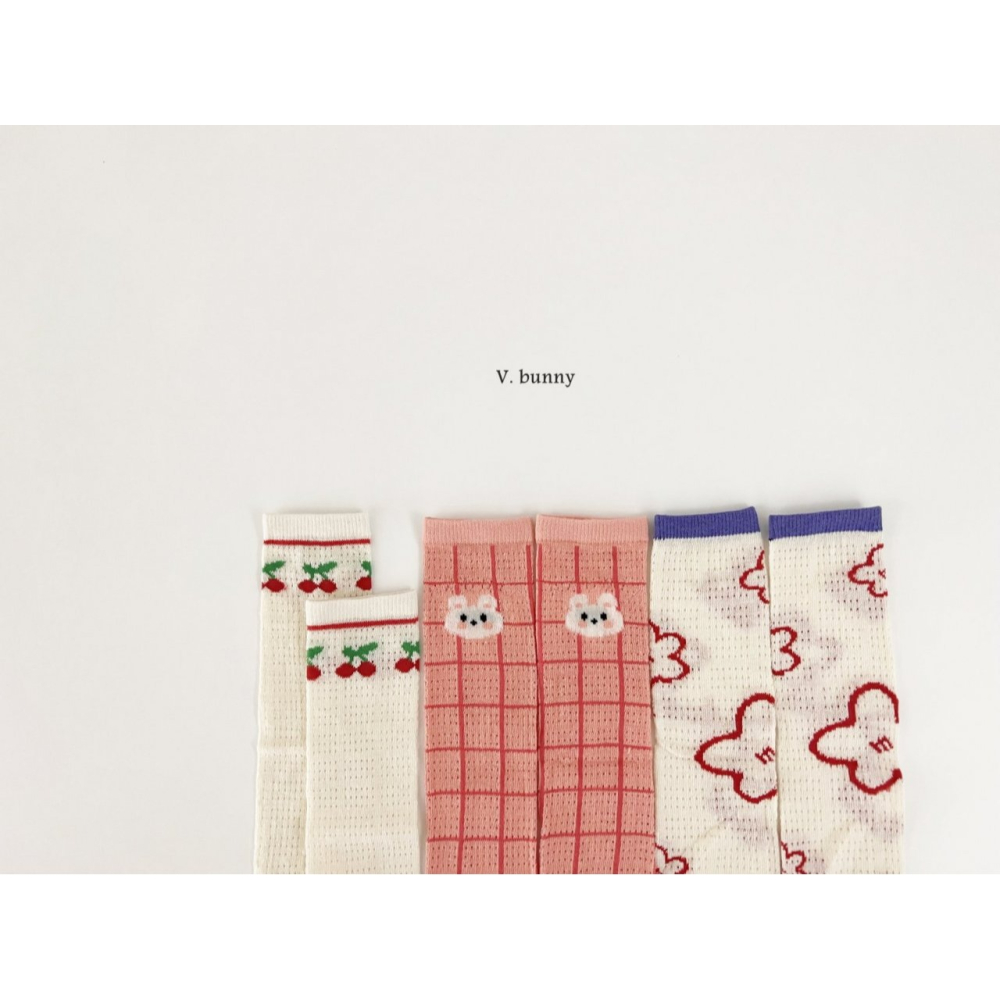 V.bunny 襪子 바닐라버니 굿체리양말세트-細節圖11