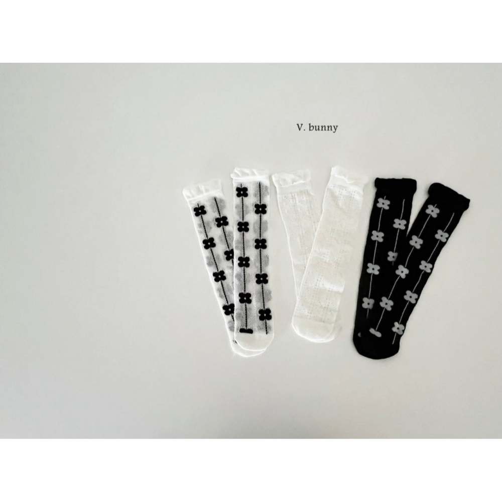 V.bunny 襪子 바닐라버니 꽃줄양말세트-細節圖2