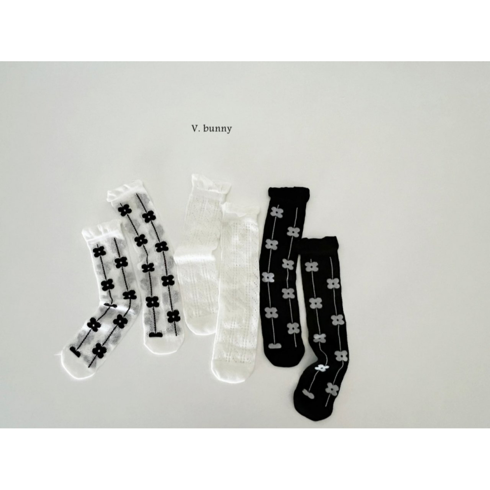 V.bunny 襪子 바닐라버니 꽃줄양말세트-細節圖4