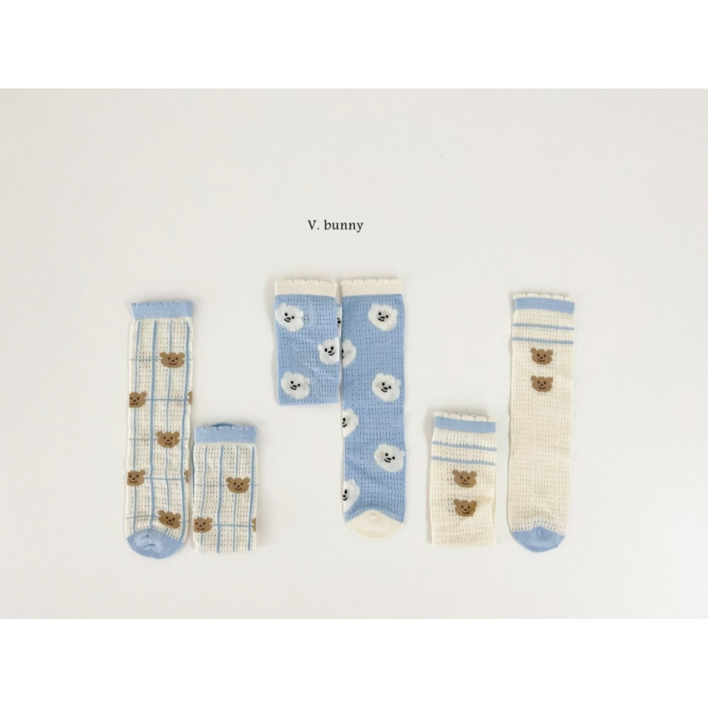 V.bunny 襪子 바닐라버니 구름곰양말세트-細節圖10
