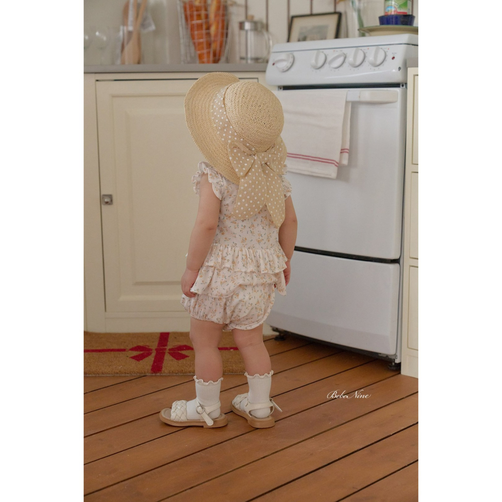 Bebenine 套裝 屁屁褲+上衣 베베나인 플라워블루머세트-細節圖8