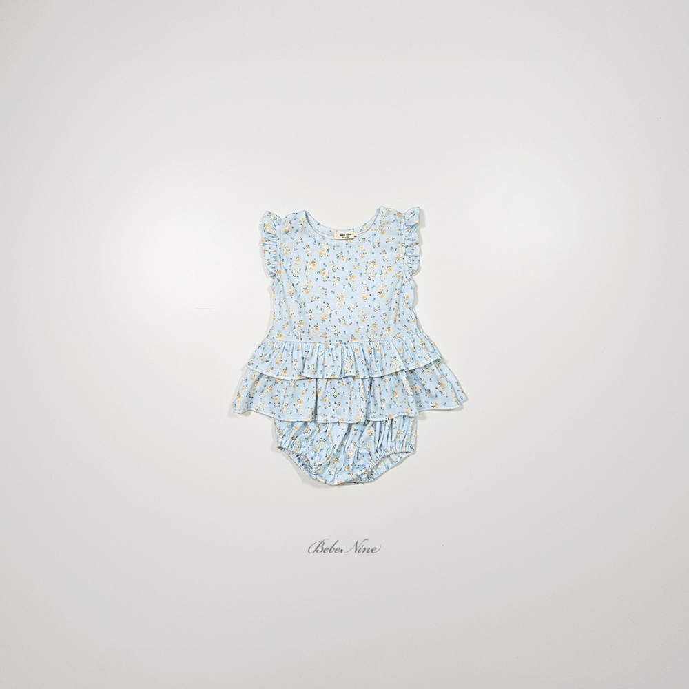 Bebenine 套裝 屁屁褲+上衣 베베나인 플라워블루머세트-細節圖10