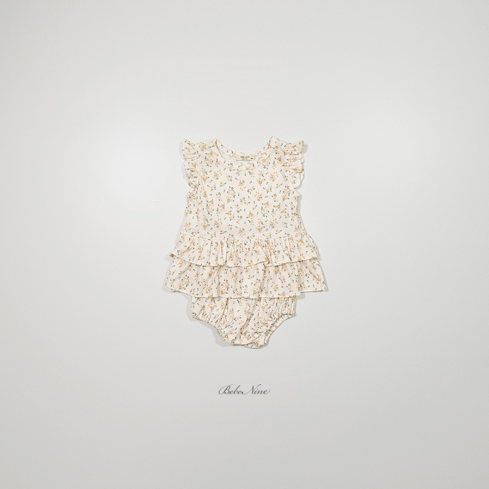 Bebenine 套裝 屁屁褲+上衣 베베나인 플라워블루머세트-細節圖11