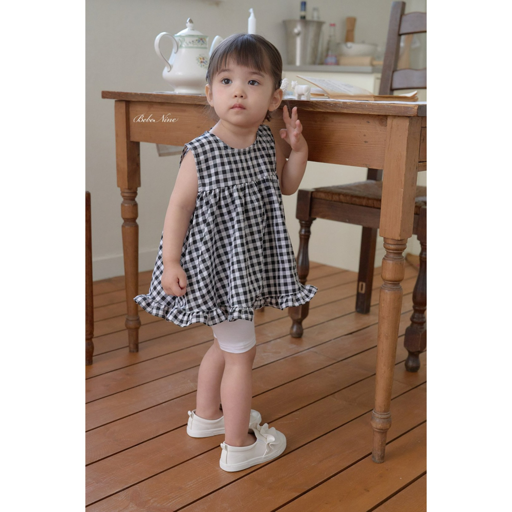 Bebenine 上衣 베베나인 체크프릴블라우스-細節圖2