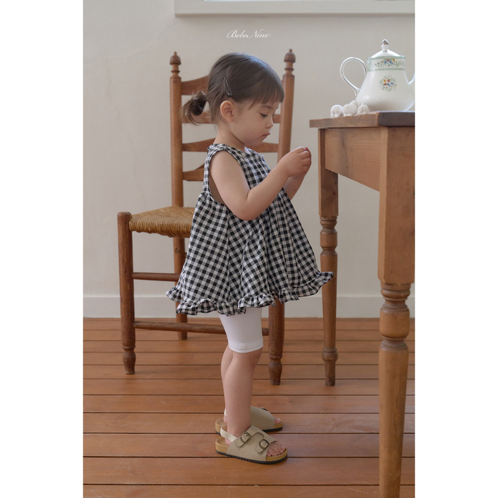 Bebenine 上衣 베베나인 체크프릴블라우스-細節圖4