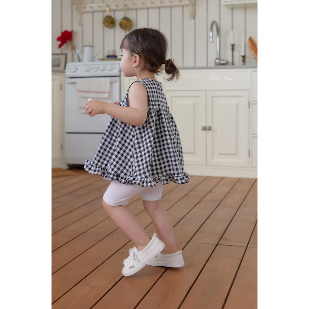 Bebenine 上衣 베베나인 체크프릴블라우스-細節圖5