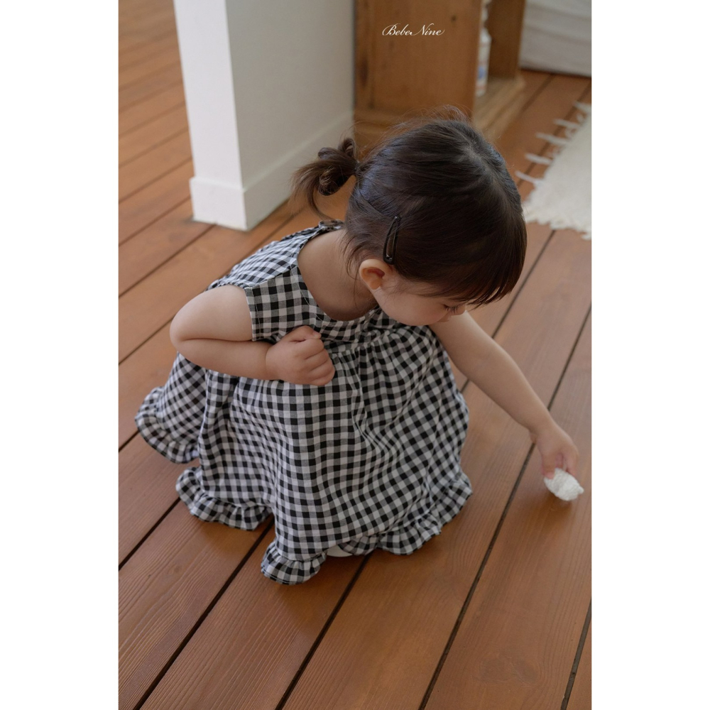 Bebenine 上衣 베베나인 체크프릴블라우스-細節圖6