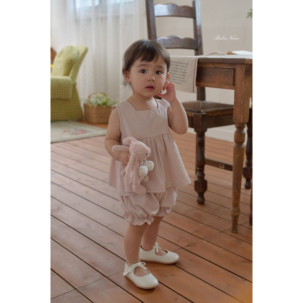 Bebenine 套裝 屁屁褲+上衣 베베나인 엣지스퀘어블루머세트-細節圖2