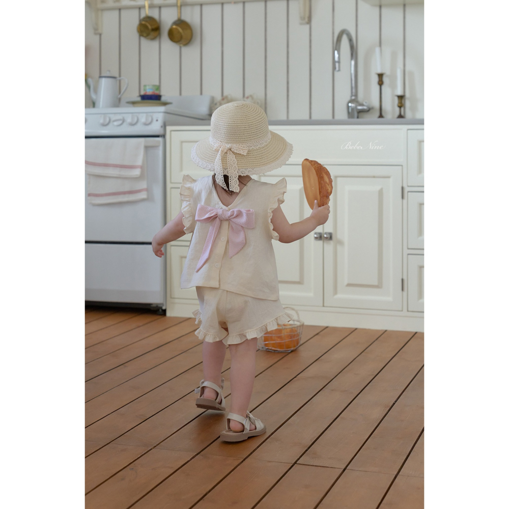 Bebenine 套裝 上下 베베나인 로맨틱리본프릴세트-細節圖2