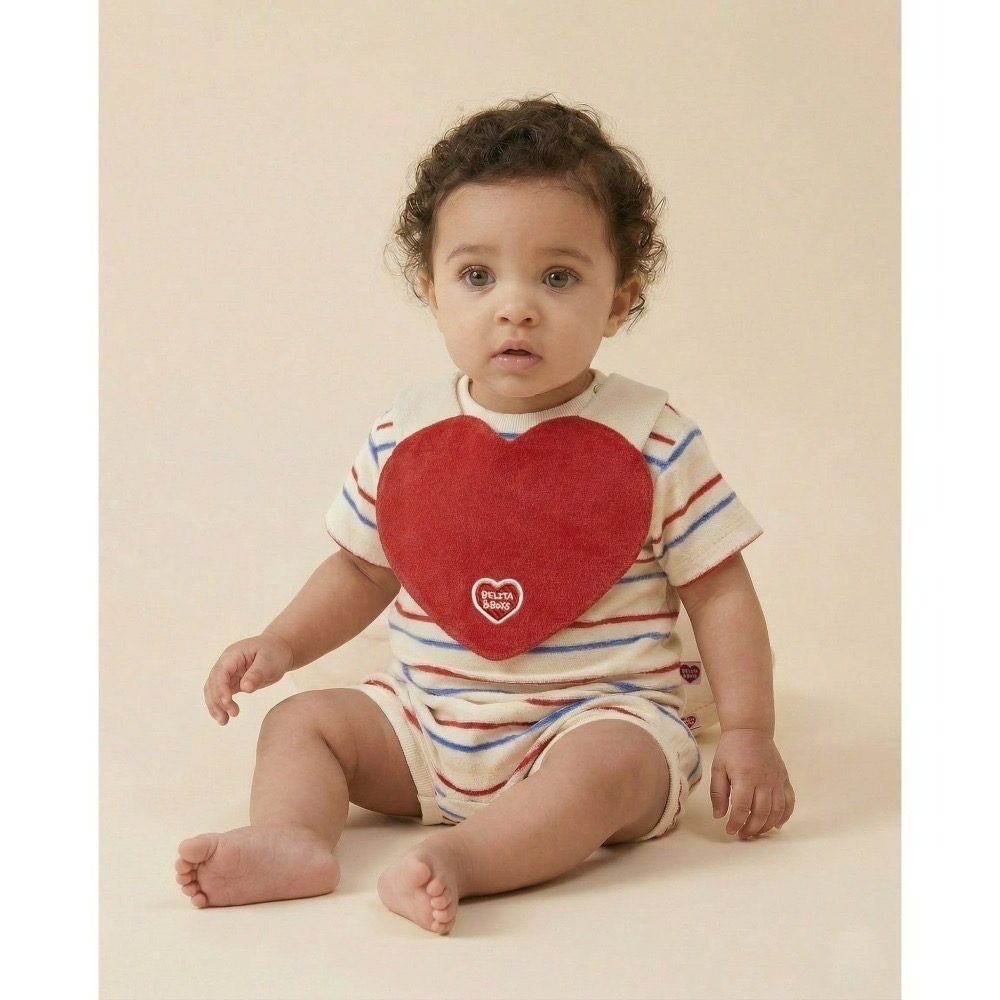 韓國百貨品牌 Belita&Boys 愛心圍兜 벨리타앤보이즈 Heart Terry Bib-細節圖4