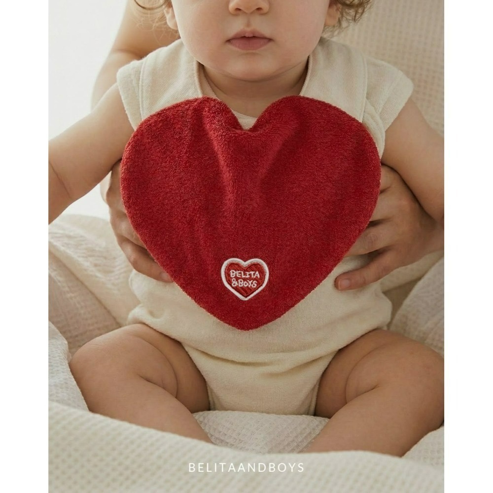 韓國百貨品牌 Belita&Boys 愛心圍兜 벨리타앤보이즈 Heart Terry Bib-細節圖5