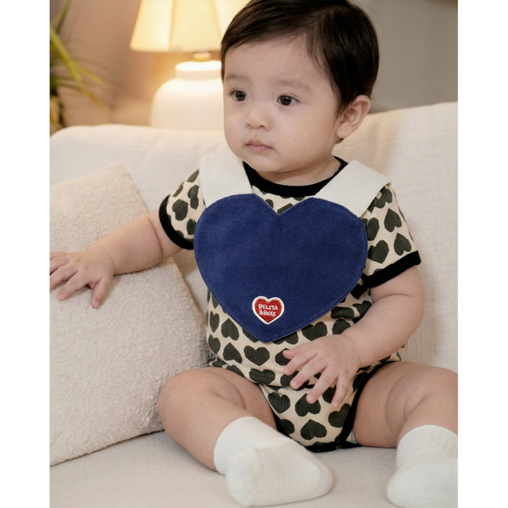 韓國百貨品牌 Belita&Boys 愛心圍兜 벨리타앤보이즈 Heart Terry Bib-細節圖6