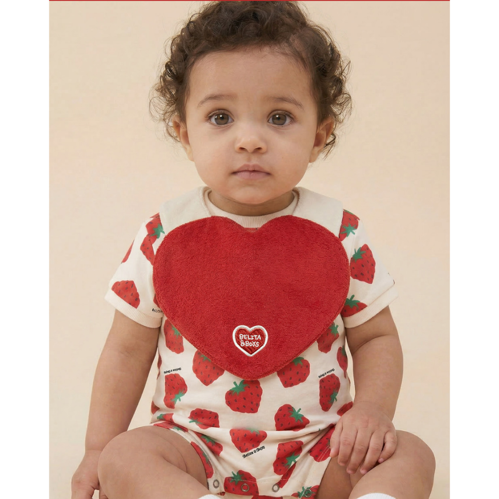 韓國百貨品牌 Belita&Boys 愛心圍兜 벨리타앤보이즈 Heart Terry Bib-細節圖7