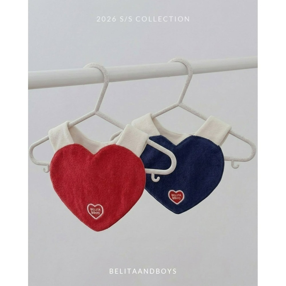 韓國百貨品牌 Belita&Boys 愛心圍兜 벨리타앤보이즈 Heart Terry Bib-細節圖8