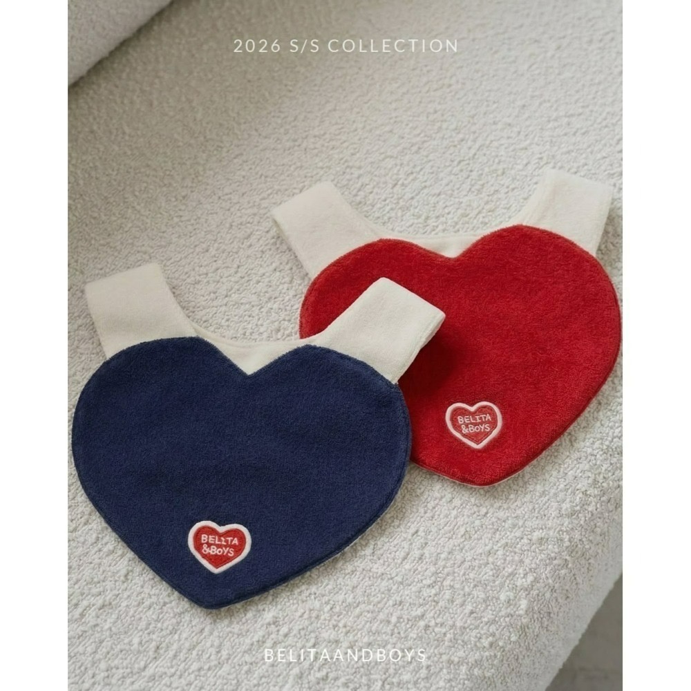 韓國百貨品牌 Belita&Boys 愛心圍兜 벨리타앤보이즈 Heart Terry Bib-細節圖9