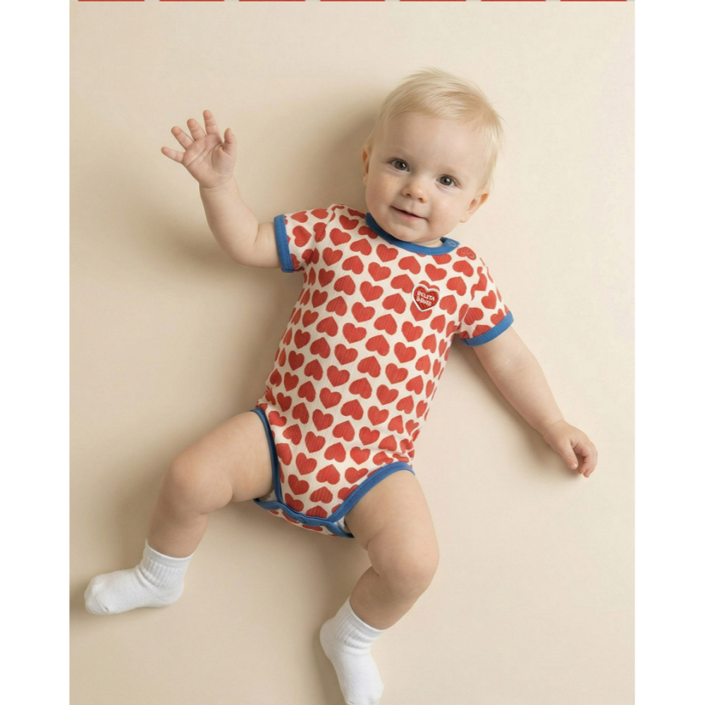 韓國百貨品牌 Belita&Boys 愛心包屁衣 벨리타앤보이즈 Heart Pattern Bodysuit-細節圖2