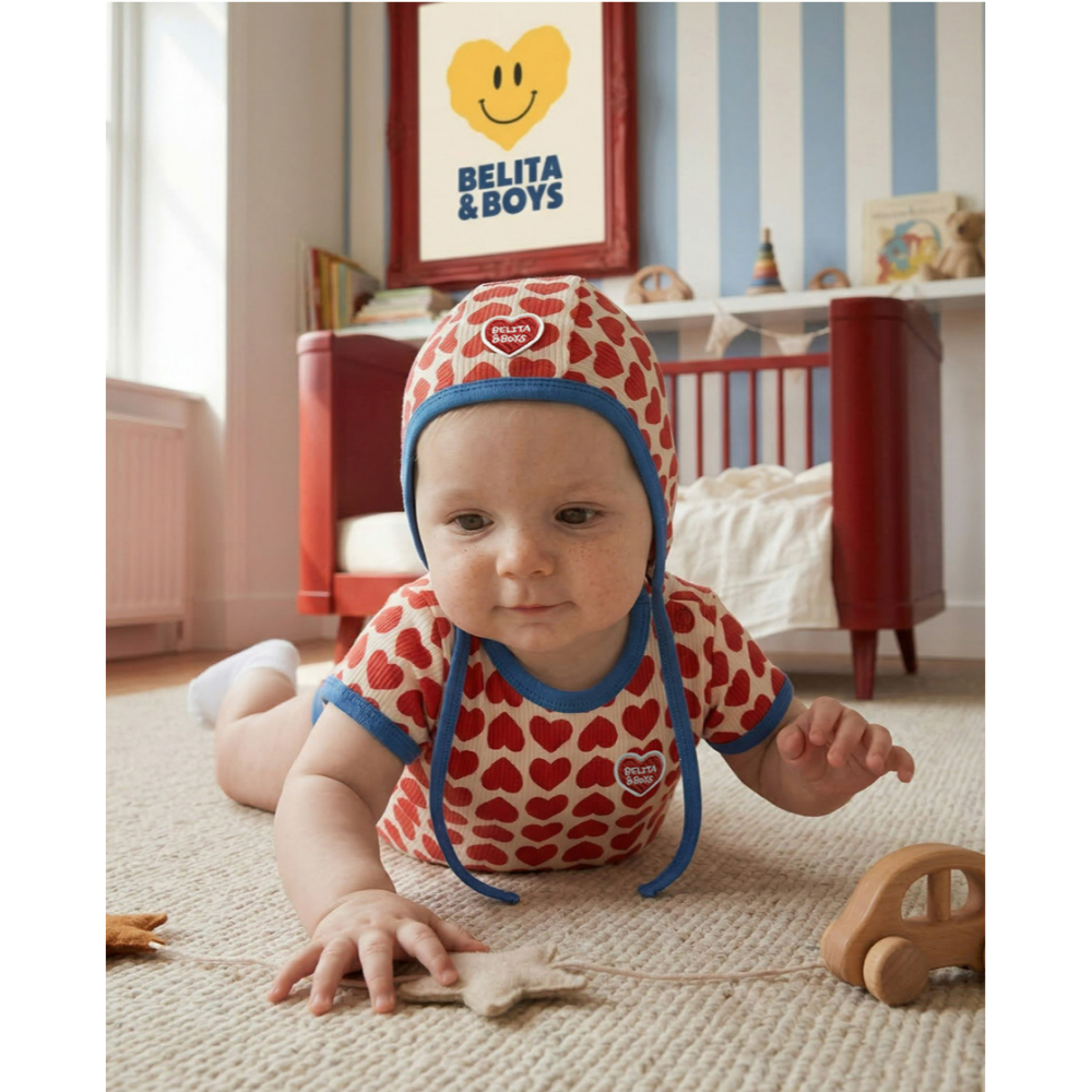 韓國百貨品牌 Belita&Boys 愛心帽子 벨리타앤보이즈 Heart Pattern Bonnet-細節圖2