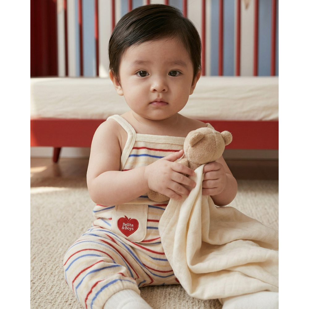 韓國百貨品牌 Belita&Boys 吊帶褲 벨리타앤보이즈 Rainbow Stripe Overall-細節圖4