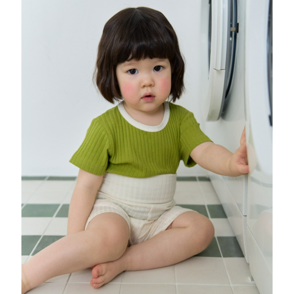 韓國製 撞色夏季室內服套裝 (短袖+短褲)  杜拜巧克力款-細節圖7