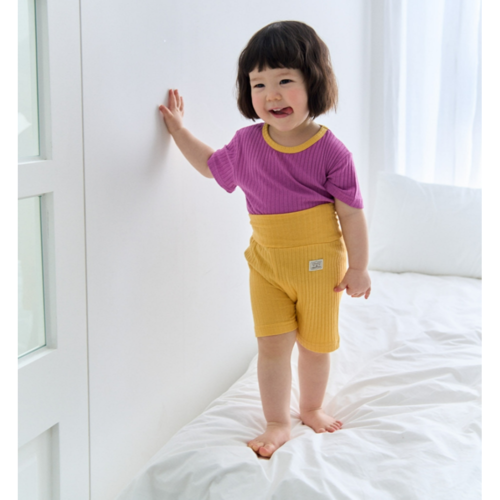 韓國製 撞色夏季室內服套裝 (短袖+短褲)  杜拜巧克力款-細節圖9