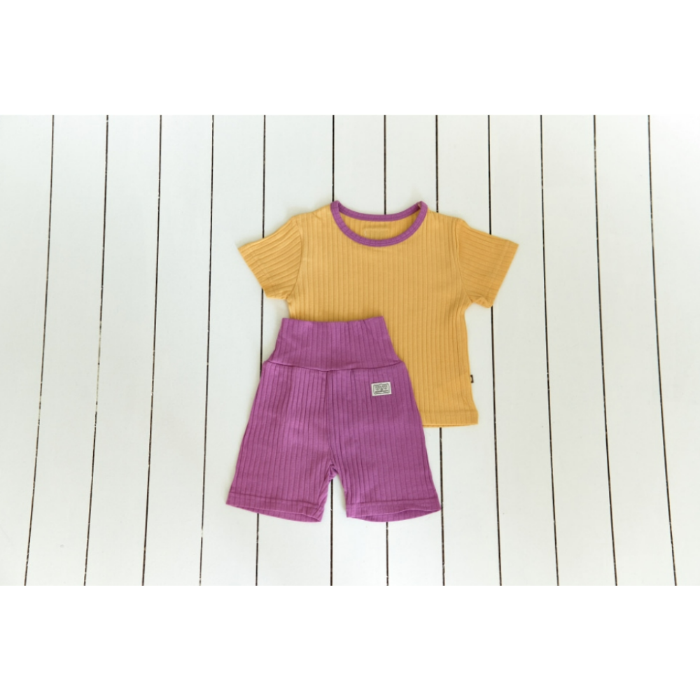 韓國製 撞色夏季室內服套裝 (短袖+短褲)  杜拜巧克力款-規格圖11