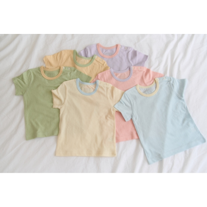 韓國製 馬卡龍夏季室內服套裝 (網眼) 短袖+短褲-細節圖9