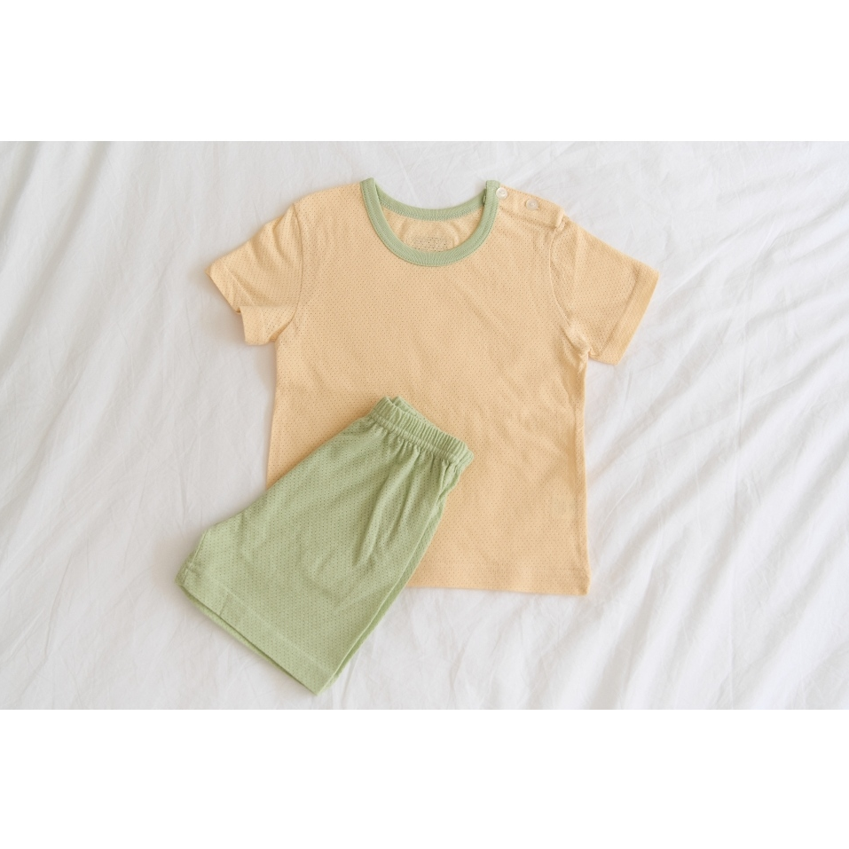 韓國製 馬卡龍夏季室內服套裝 (網眼) 短袖+短褲-規格圖10