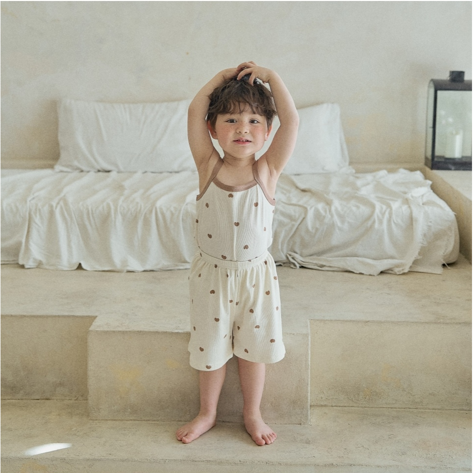 韓國製 撞色夏季室內服套裝 (背心+短褲)-細節圖3