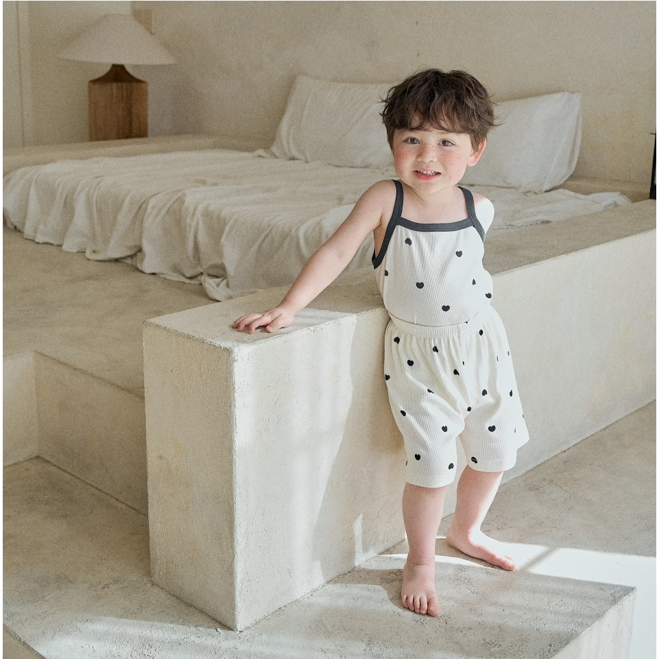 韓國製 撞色夏季室內服套裝 (背心+短褲)-細節圖5