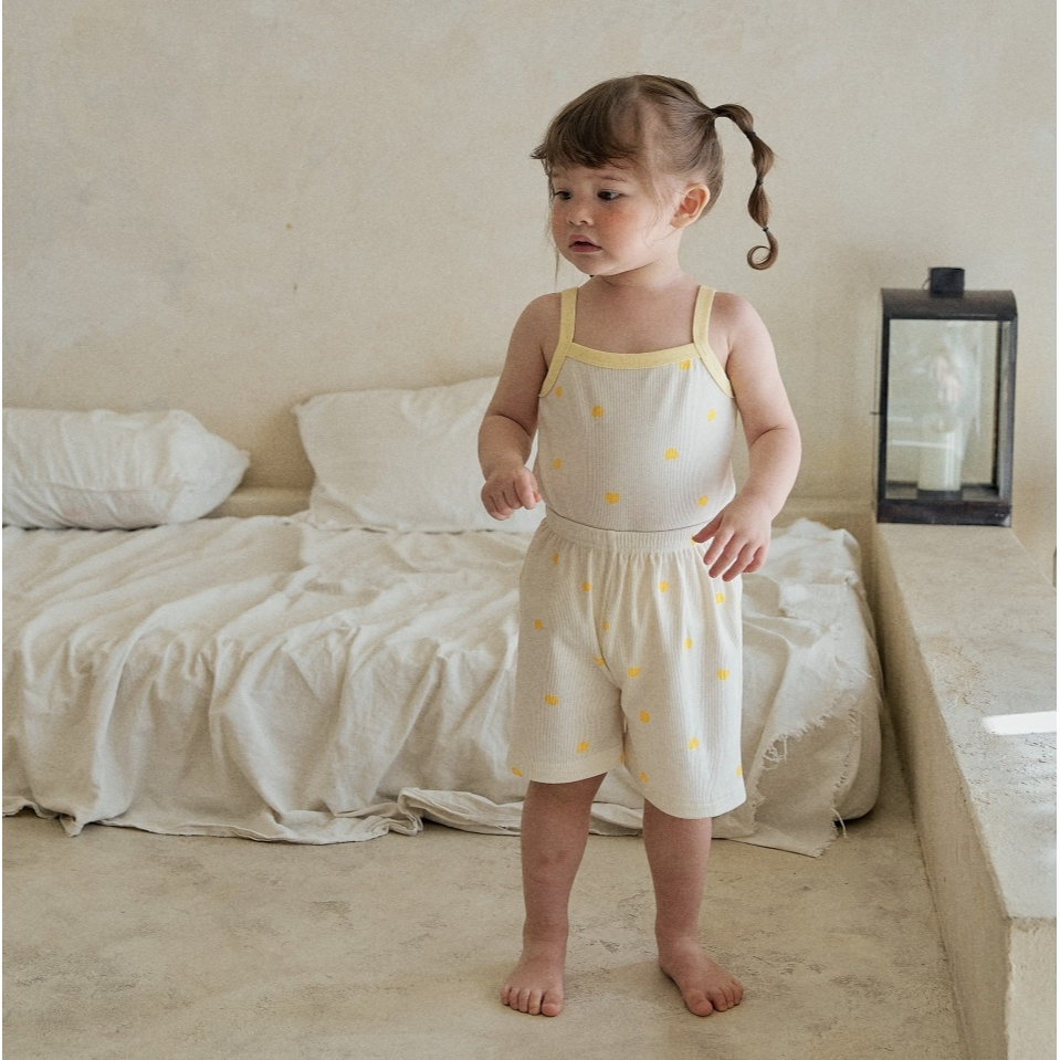 韓國製 撞色夏季室內服套裝 (背心+短褲)-細節圖8