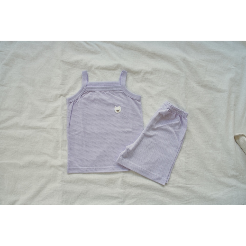 韓國製 馬卡龍夏季室內服套裝 (網眼) 背心+短褲-規格圖10