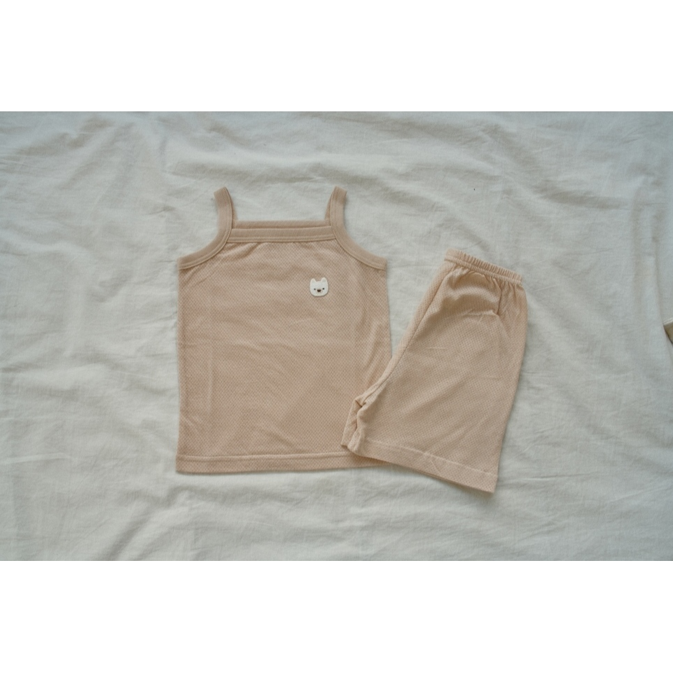 韓國製 馬卡龍夏季室內服套裝 (網眼) 背心+短褲-規格圖10