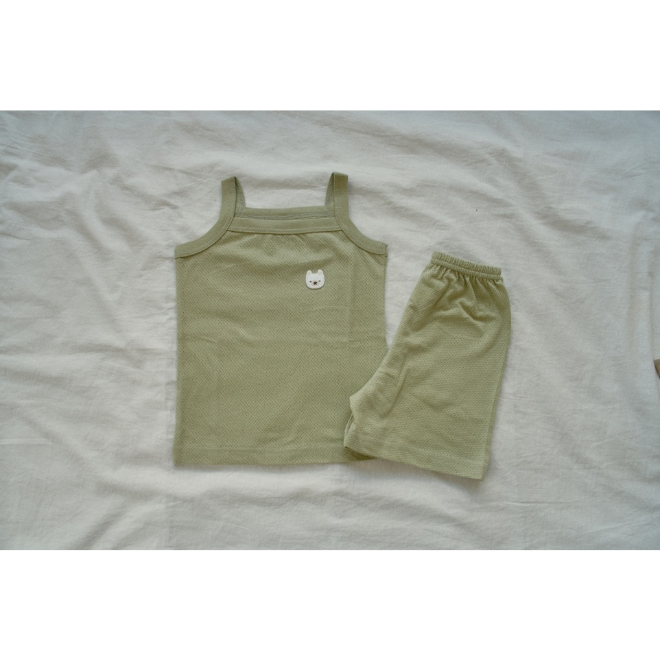 韓國製 馬卡龍夏季室內服套裝 (網眼) 背心+短褲-規格圖10